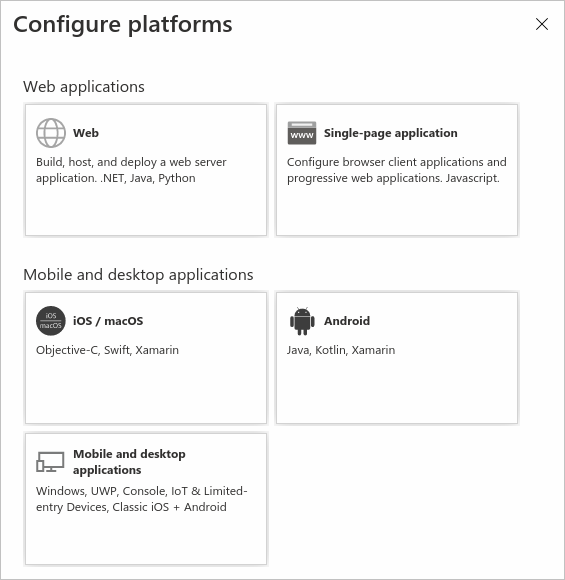 Configure platforms