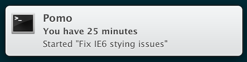 Pomo OS X Notification