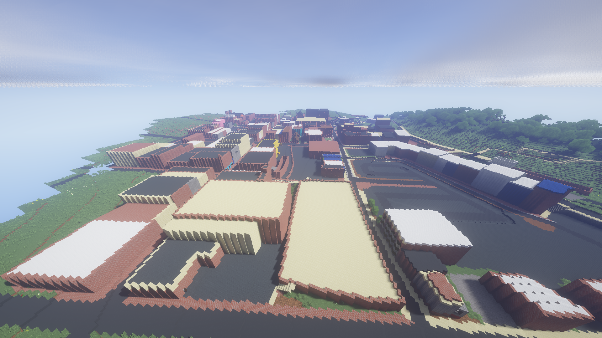 Downtown Staunton skyline in Minecraft