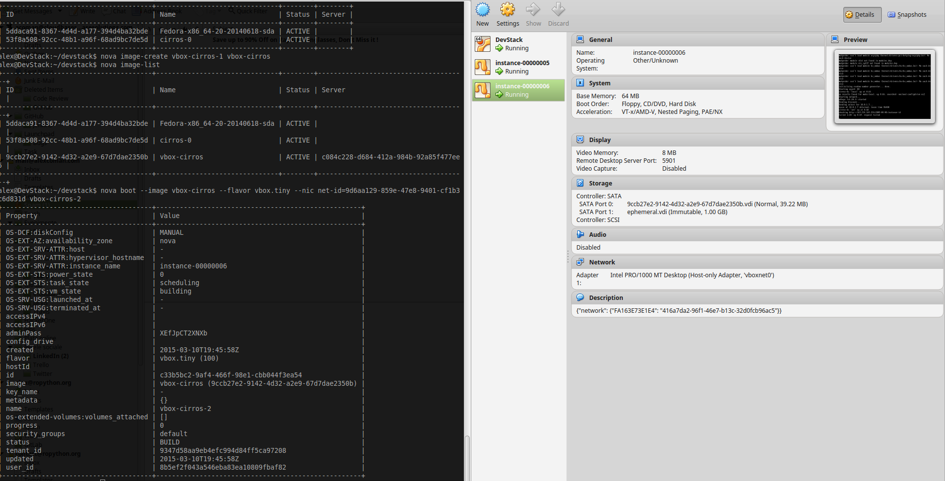 Save snapshot of instance disk