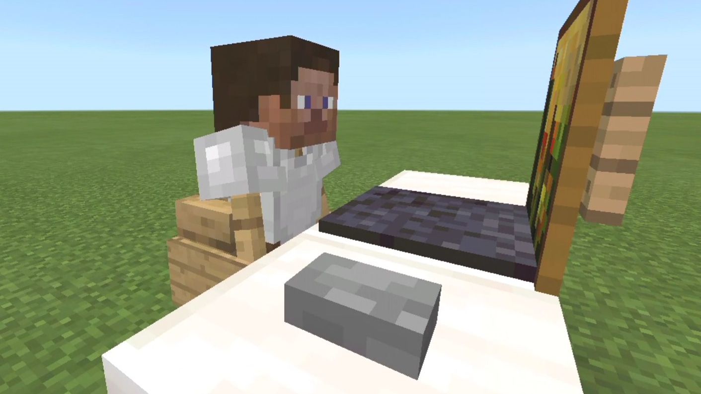 Minecraft Steve in a computer