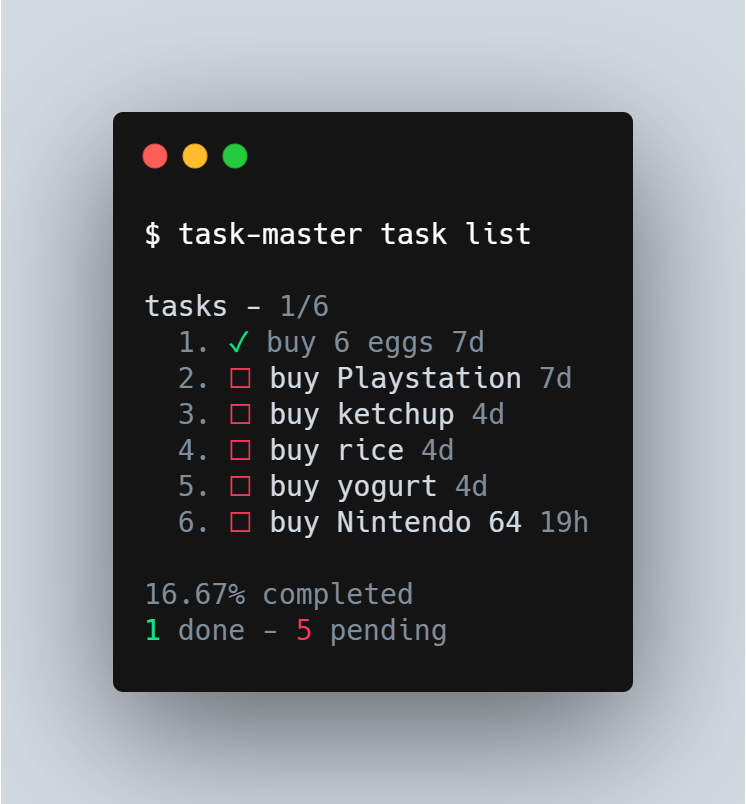 CLI adds a new pending task