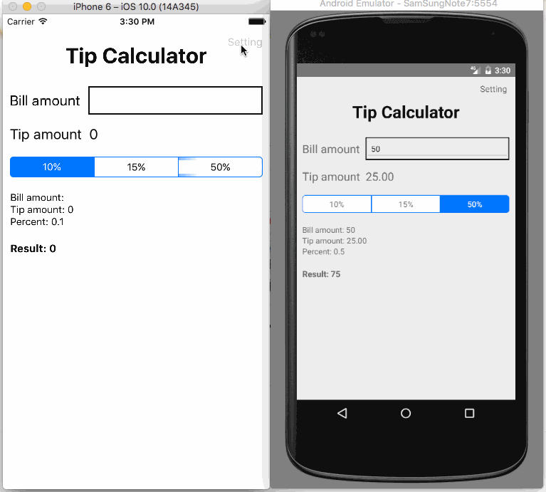 Video Walkthrough Tip Calculator React native