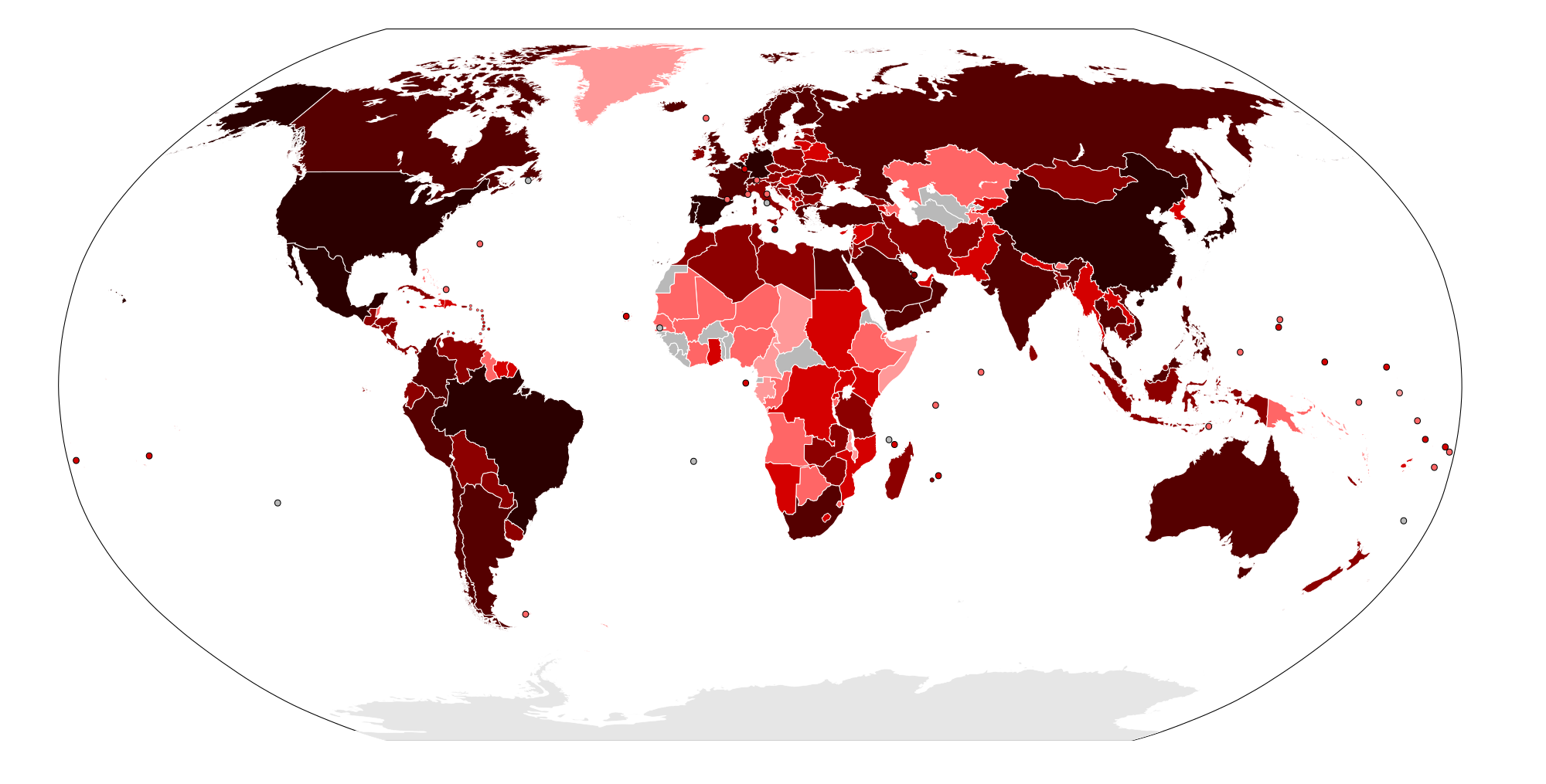 Map of H1N1 cases