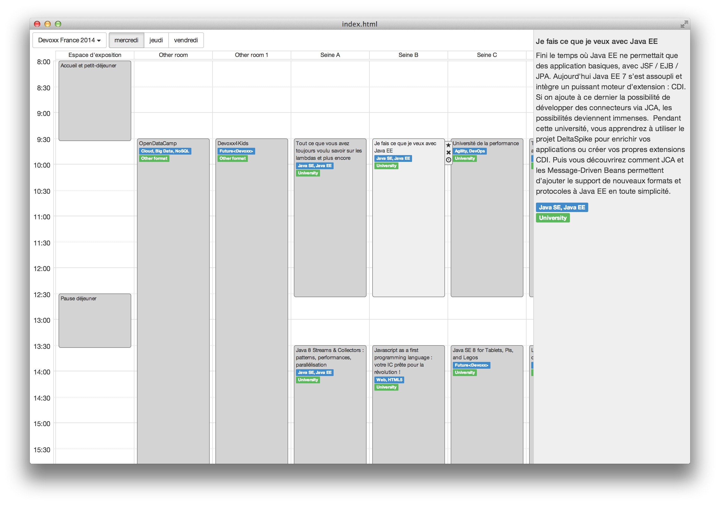 ConferenceCalendar Screenshot