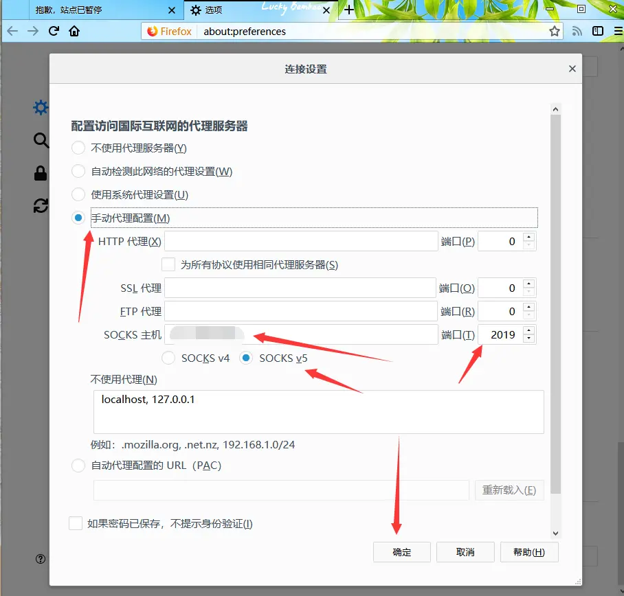 火狐浏览器代理设置socks5