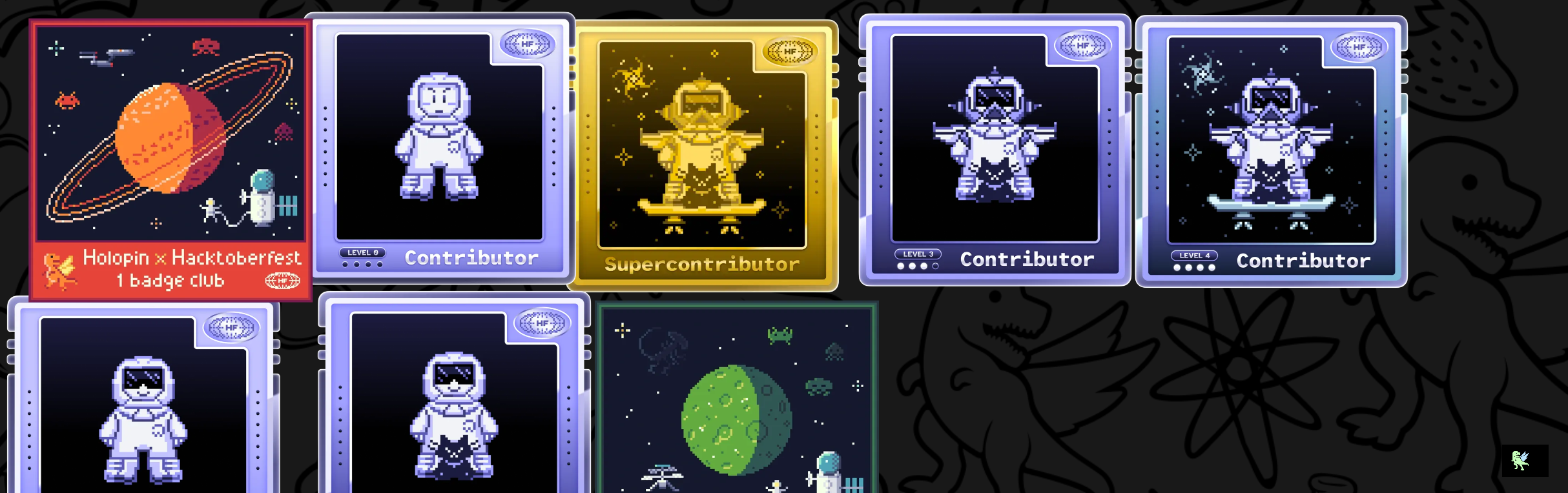 An image of @gangaasoonu's Holopin badges, which is a link to view their full Holopin profile