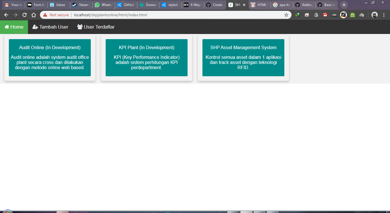 SHP Plant Online Home