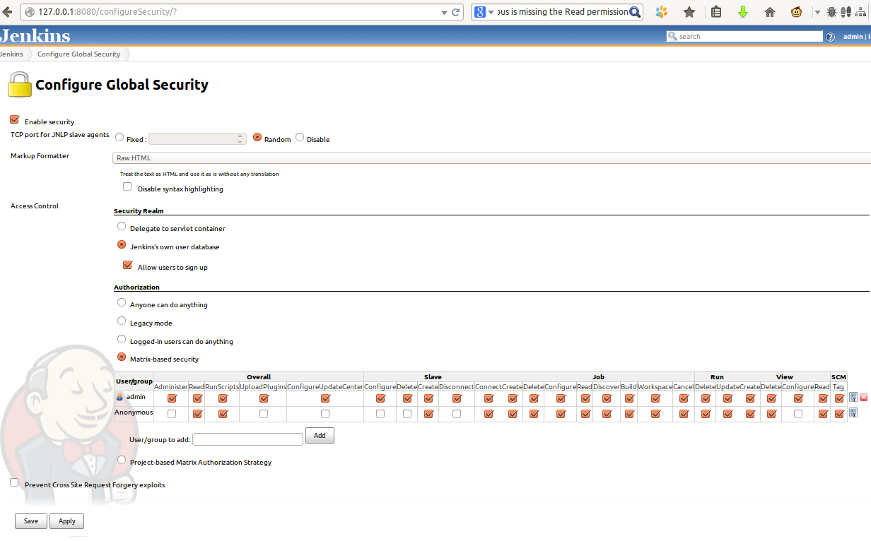 Working example for admin/Anonymous users