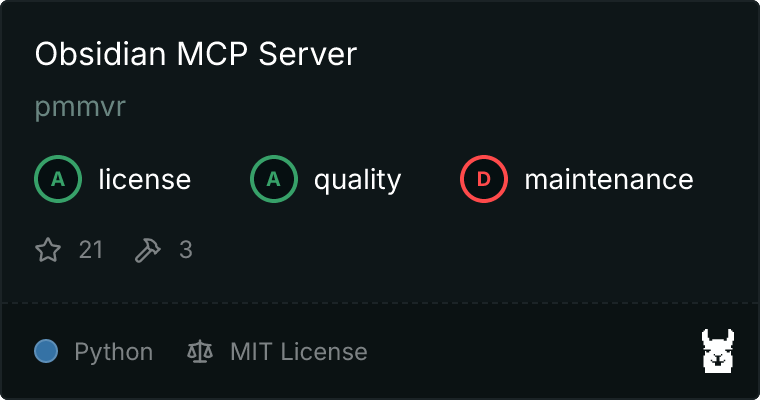 Obsidian Server MCP server
