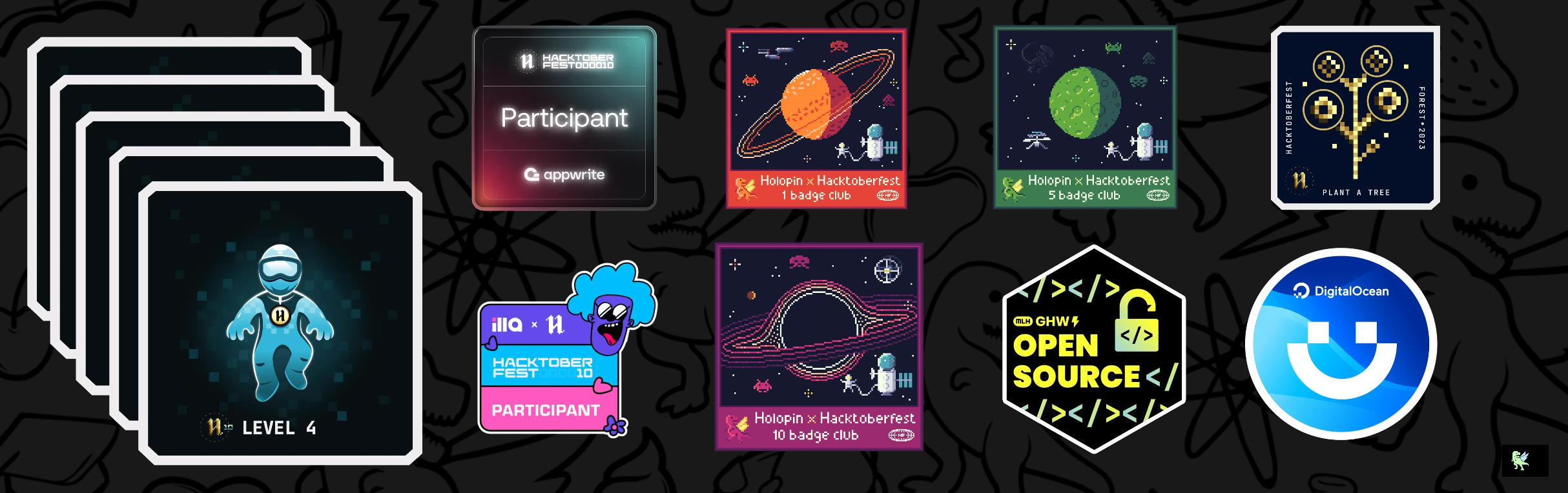 An image of @ariful's Holopin badges, which is a link to view their full Holopin profile