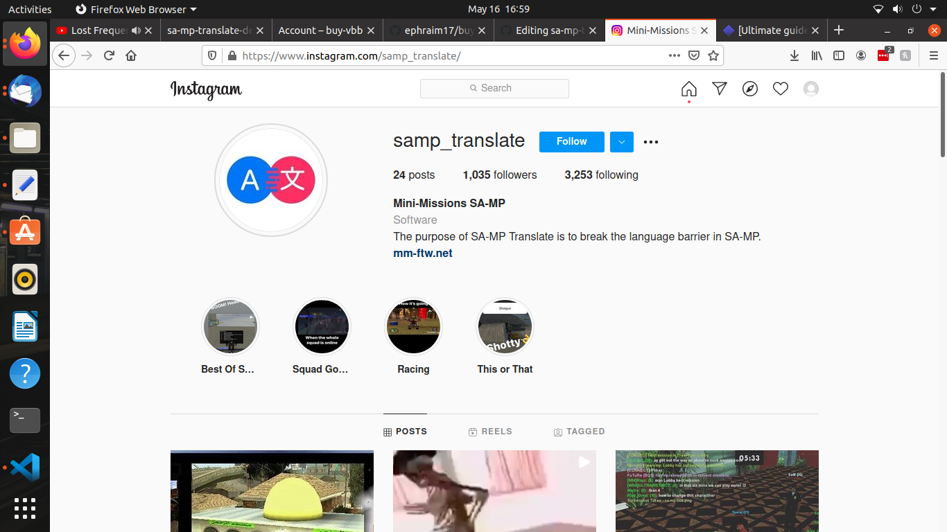 Image of SA-MP-translate.com Instagram page