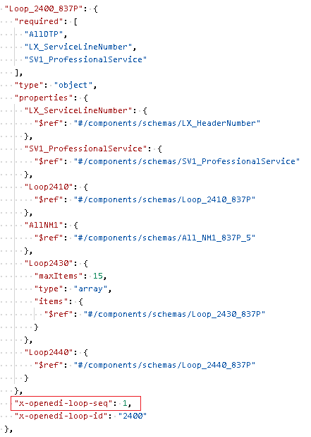 Example of EDI sequence