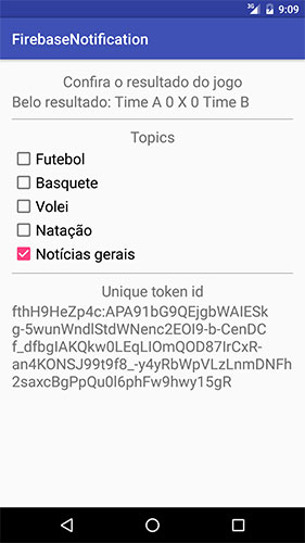 App Android de exemplo acionado por meio de uma push message do Firebase Notification