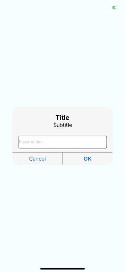 React Native Dialog Input iOS