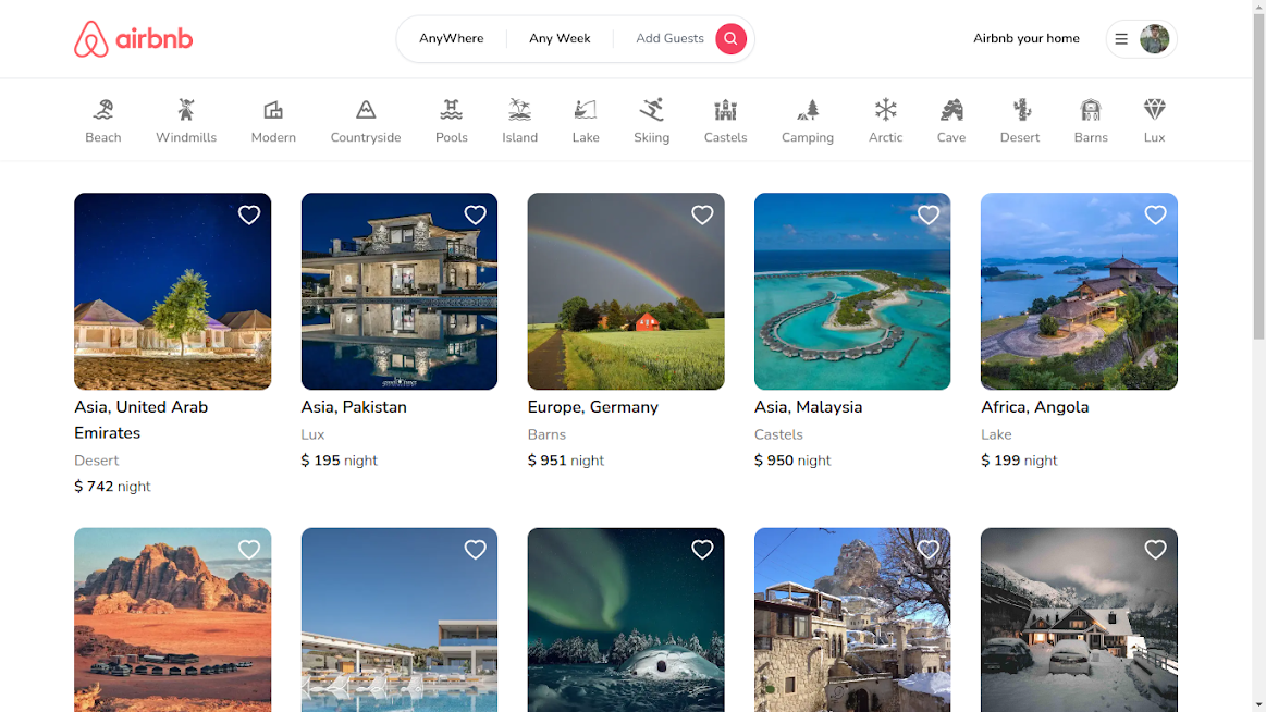 Image of fullStack airBnb project