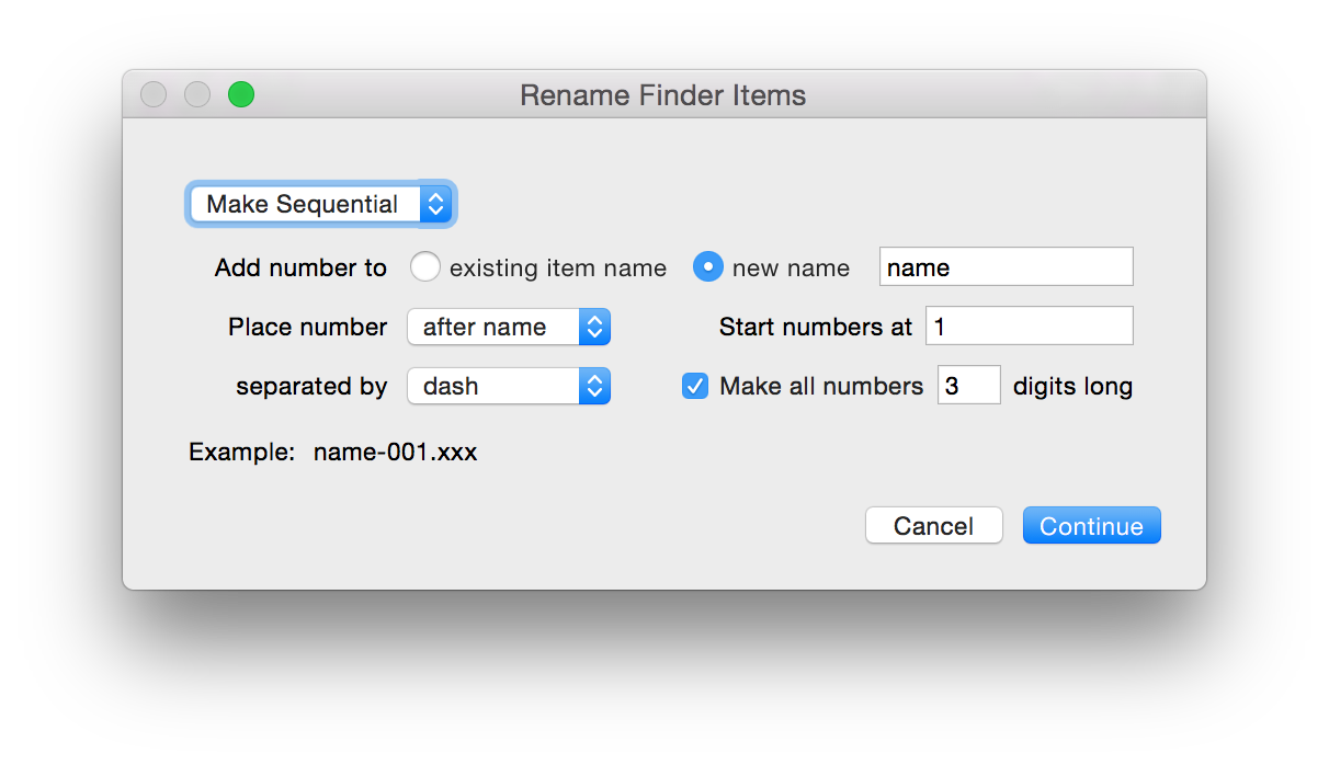 Rename Finder Items