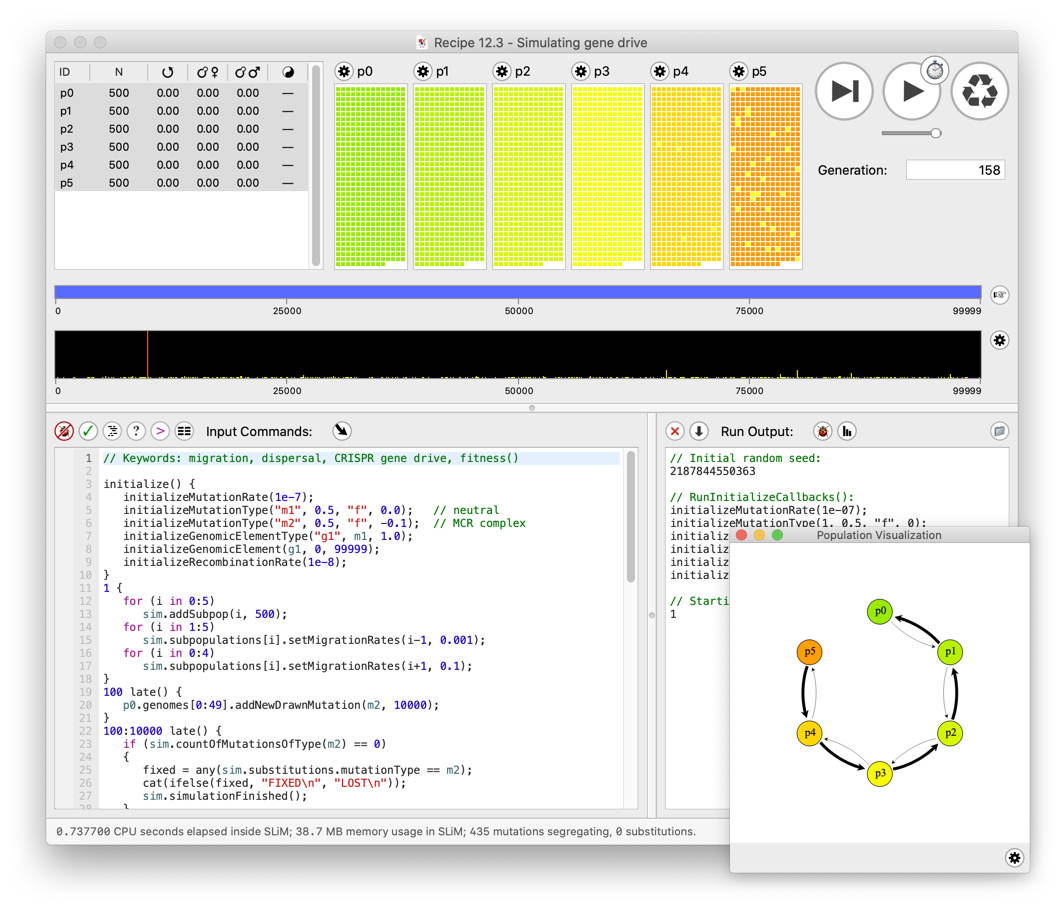Screenshot of SLiMgui running on OS X.