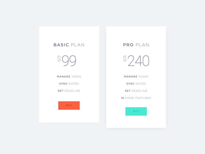 Pricing Card