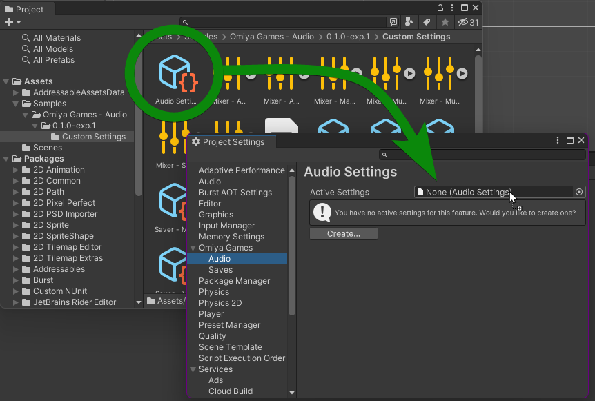 Audio project settings - Empty