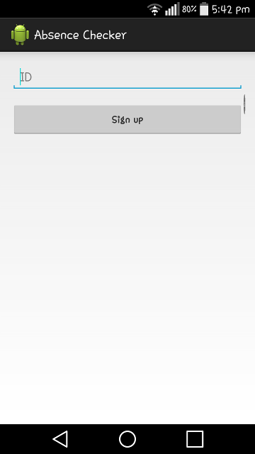 Android Application signup