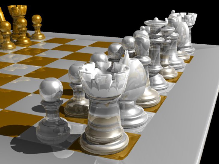 Generated in the renderer's raytracing mode, with reflections and refractions enabled.