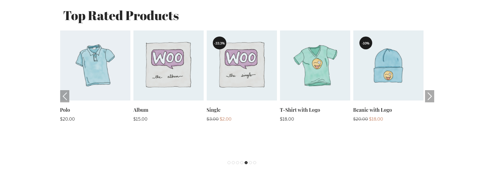 WooCommerce Top Rated Products in carousel view