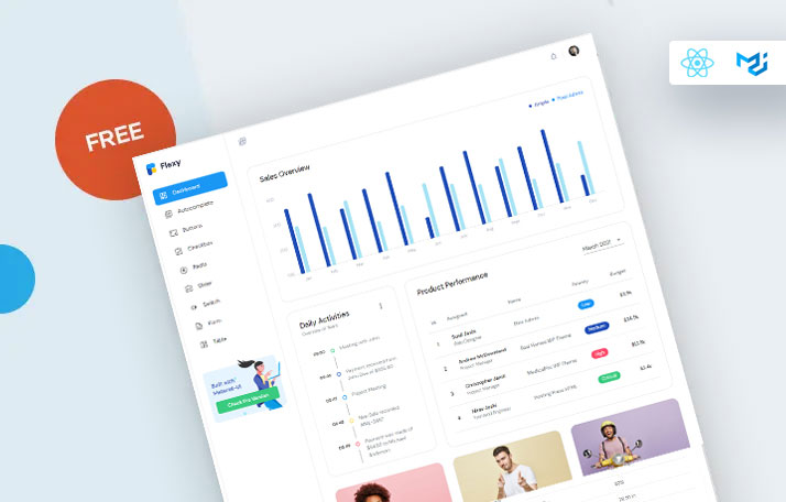 Flexy React Material Admin Free Demo Screenshot