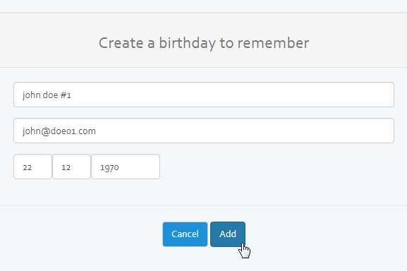 Add a birthday