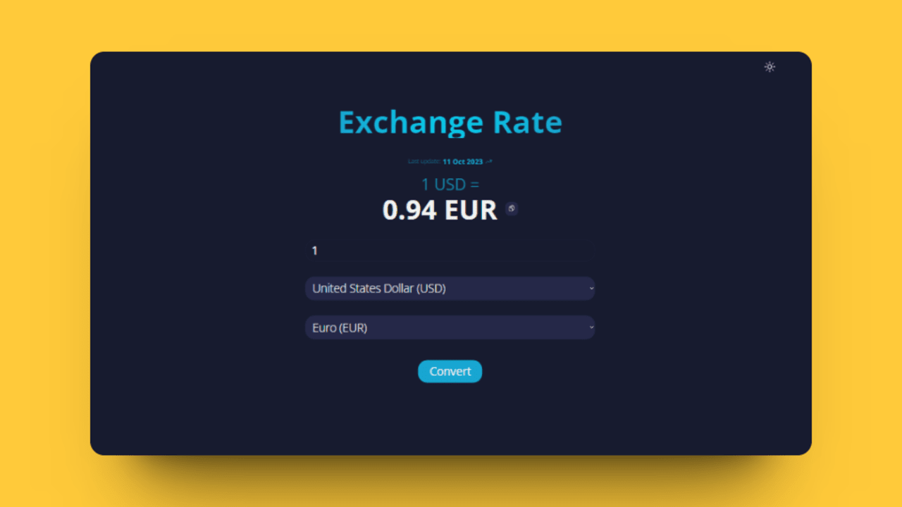 Exchange Rate principal page