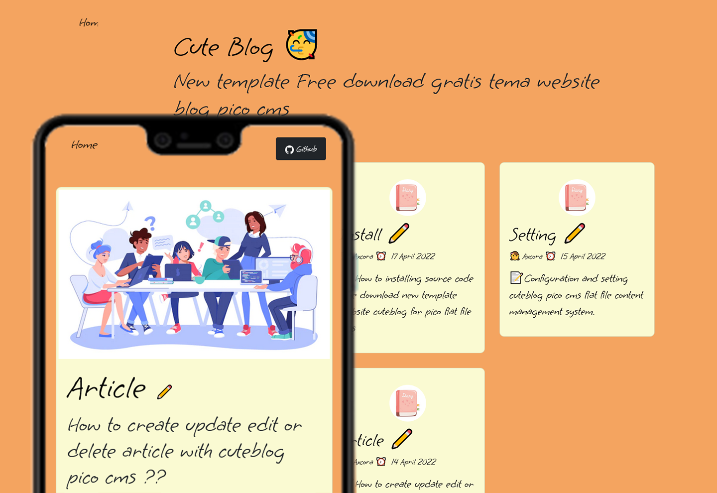 new website template cuteblog