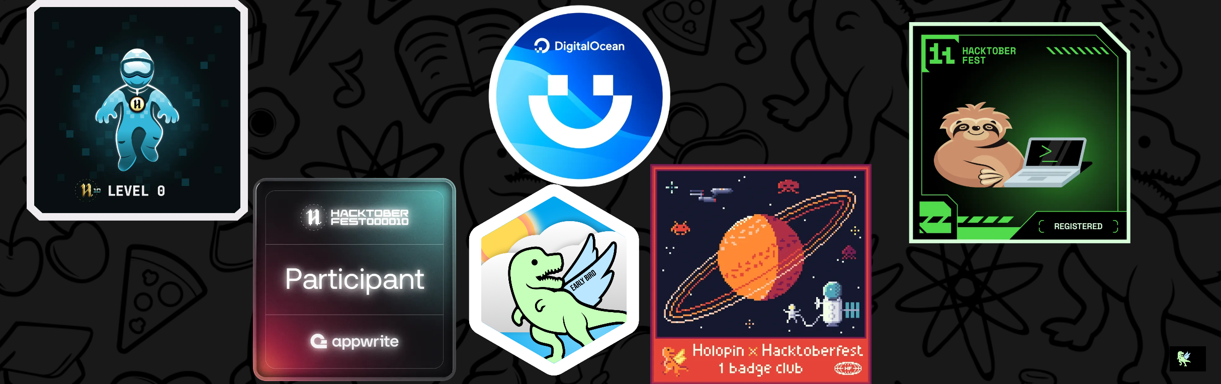 An image of @souvik2812's Holopin badges, which is a link to view their full Holopin profile