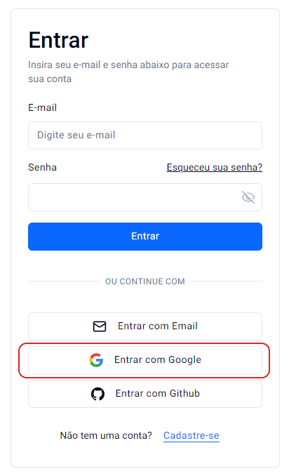 Login com Conta Google