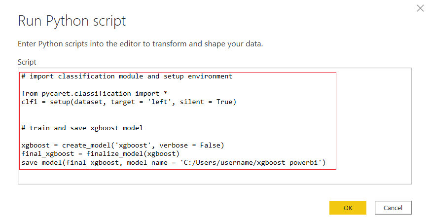 Power Query Editor (Transform → Run python script)