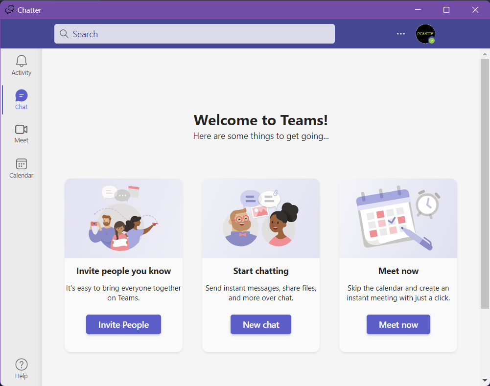 picture of Microsoft Teams open in Chatter