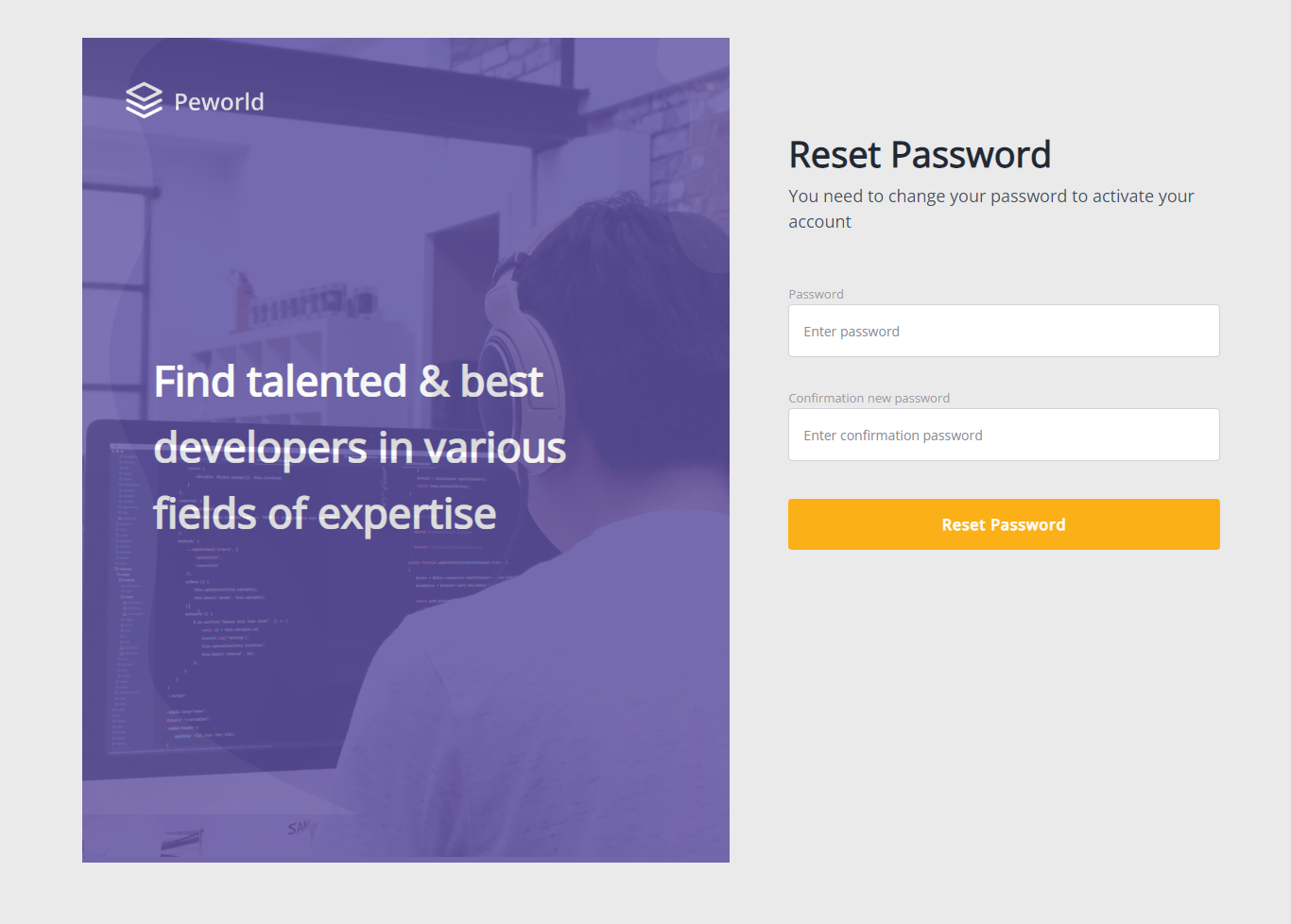 Reset Password Page