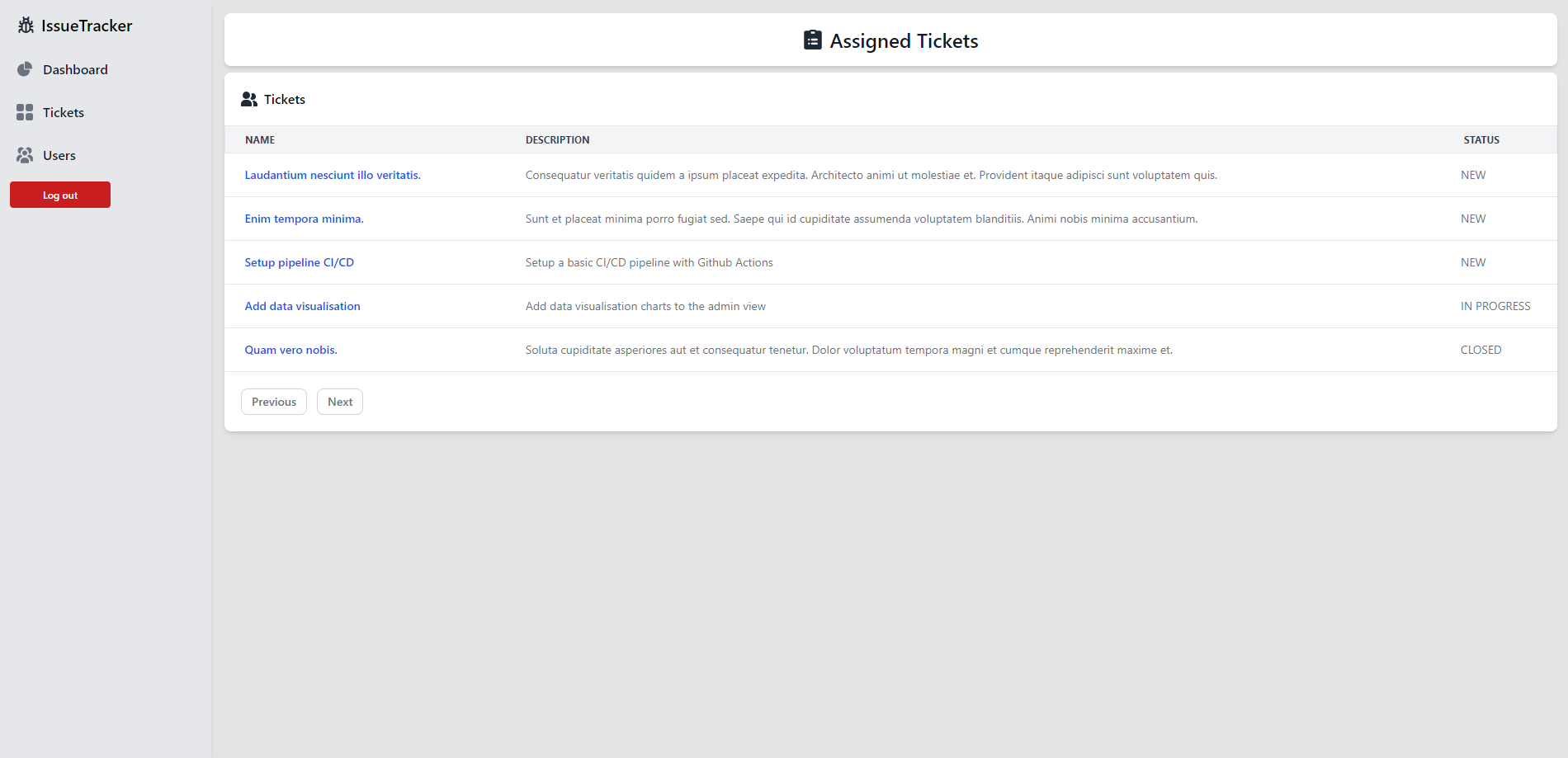 Assigned Tickets View