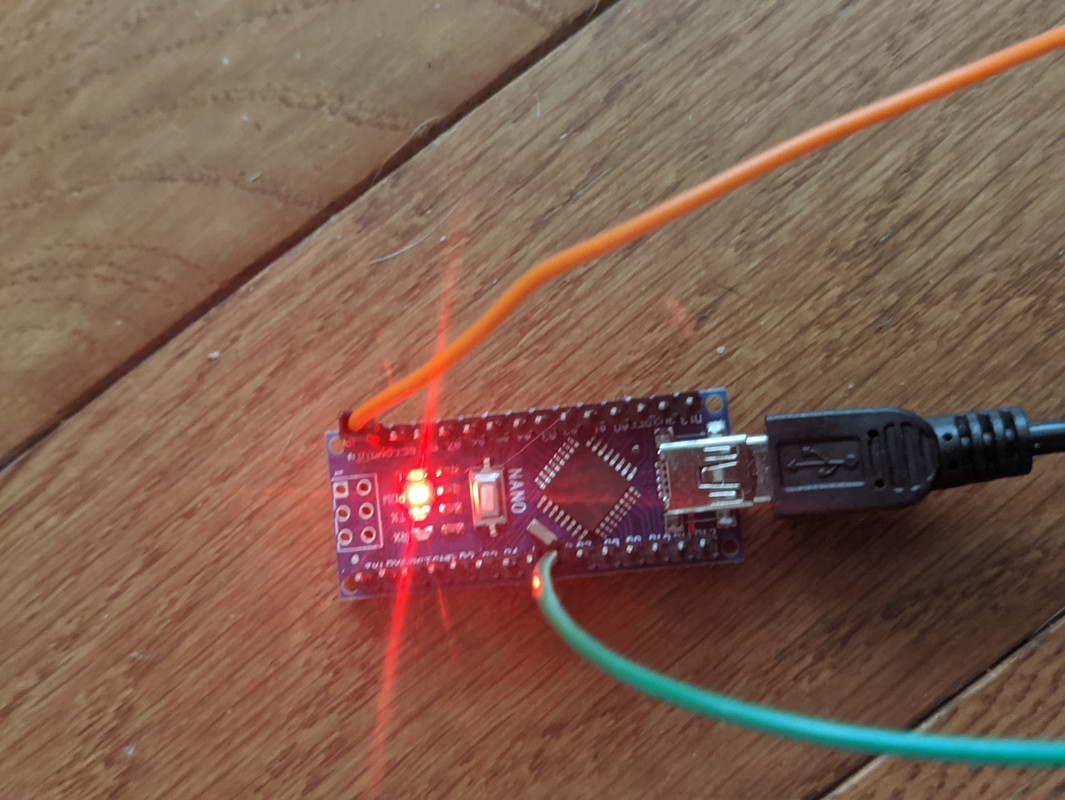 Wires going to an Arduino Nano