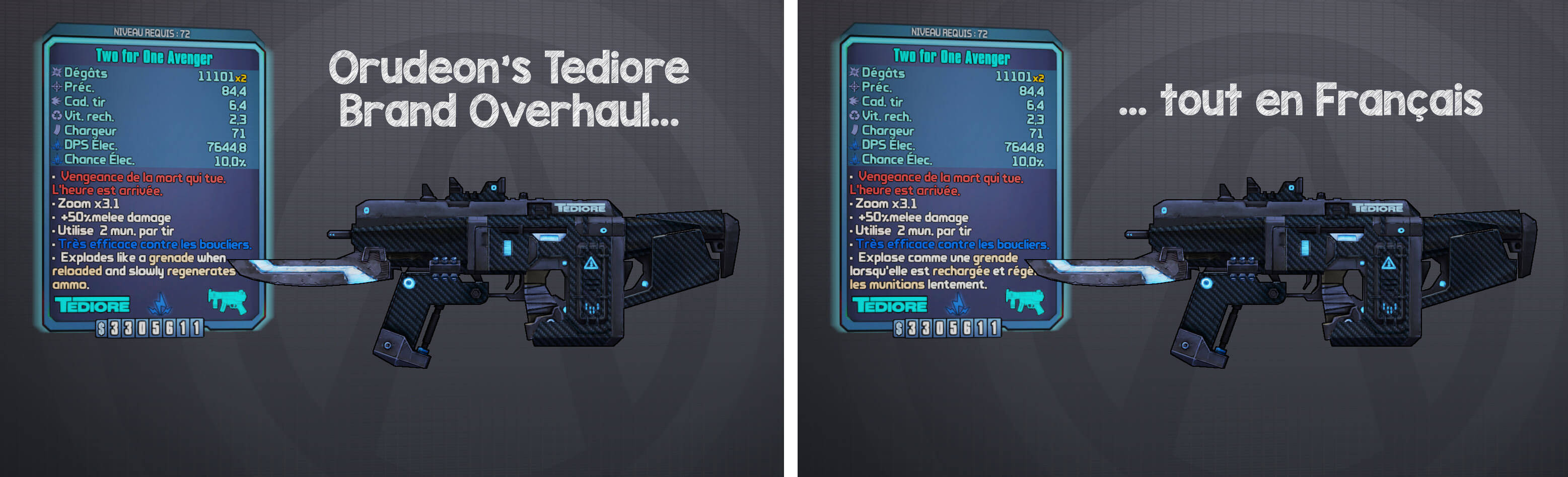 BL2 - Orudeon Tediore Brand Overhaul French Translation