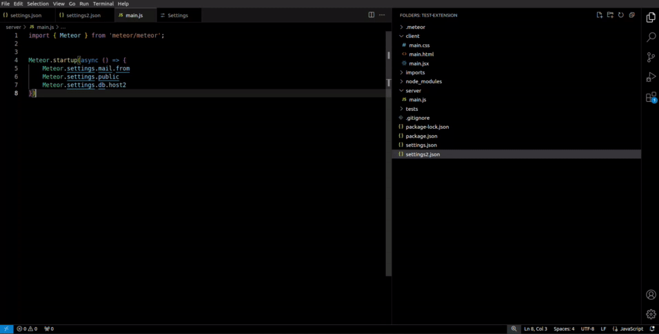 Settings file path