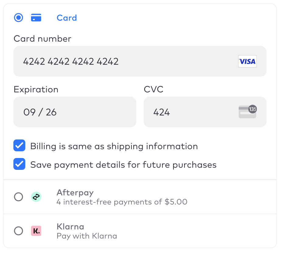 stripe payment with save payment method