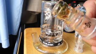 Huge milky double showerhead bong rip toke bubbles