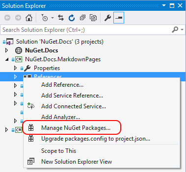 Manage Nuget Packages