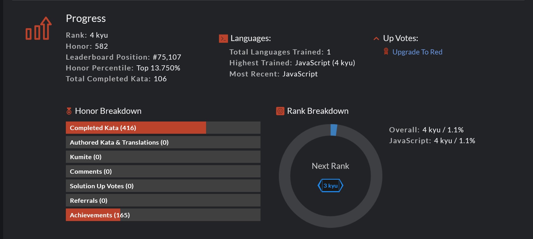 Codewars Profile Bottom