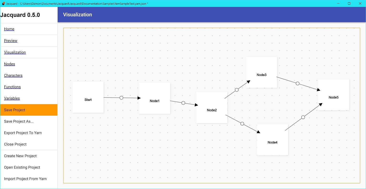 Jacquard visual node view UI