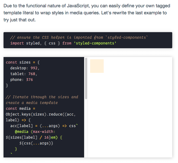 CodeBlock over a LiveEdit component