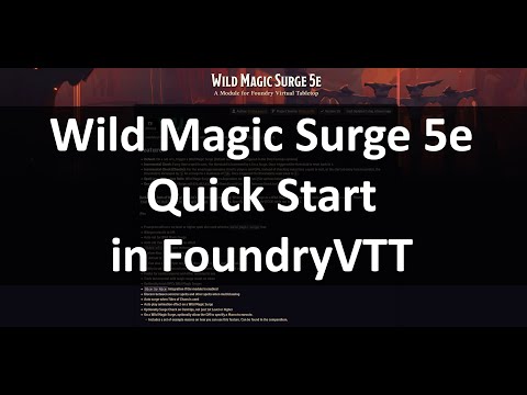 Quickstart guide to setting up Wild Magic Surge 5e on YouTube