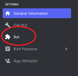Click on the Bot tab