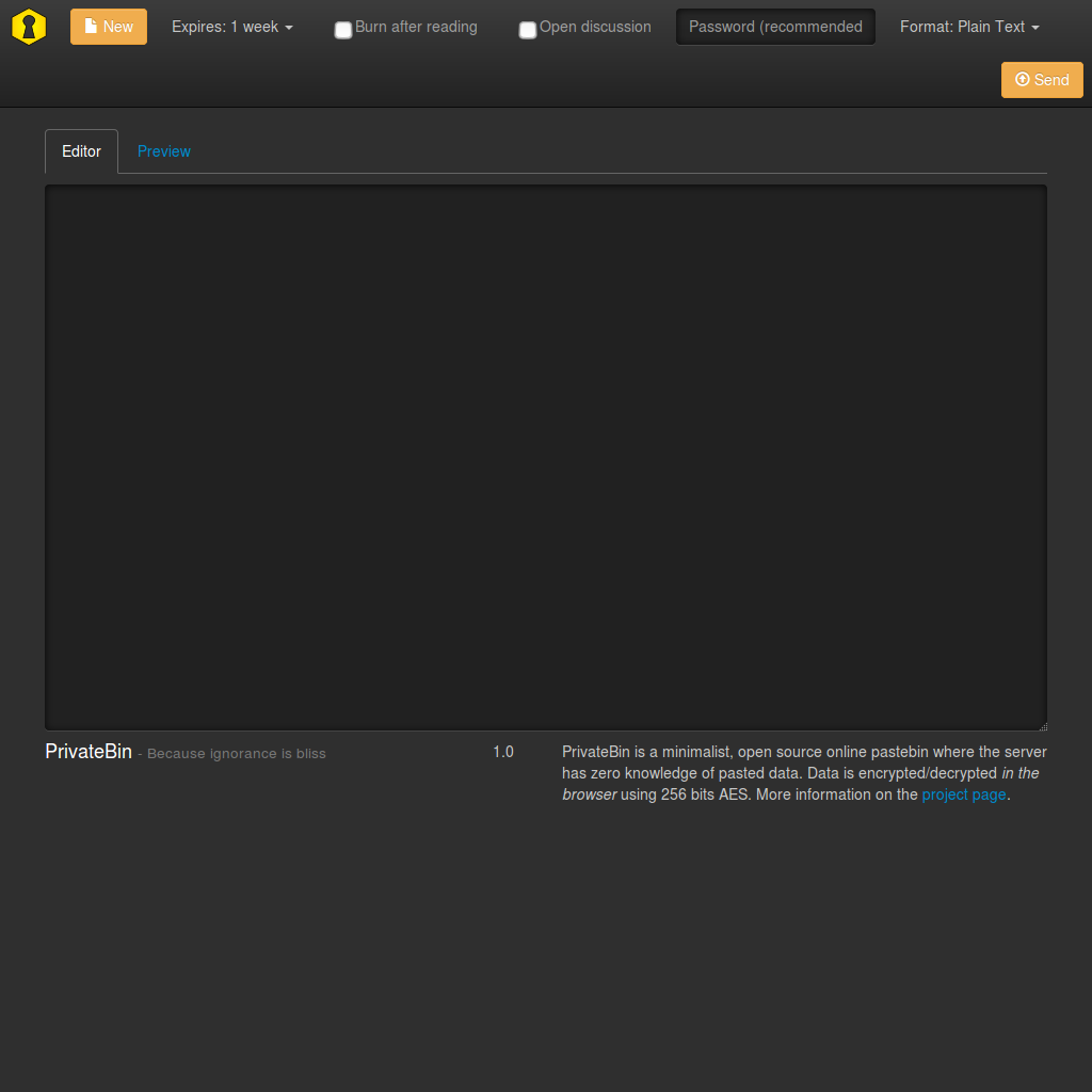 bootstrap PrivateBin template