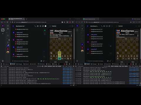 Video of AlexGames running as a matrix widget